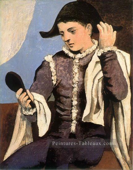 Arlequin au miroir 1923 cubiste Pablo Picasso Peintures à l'huile